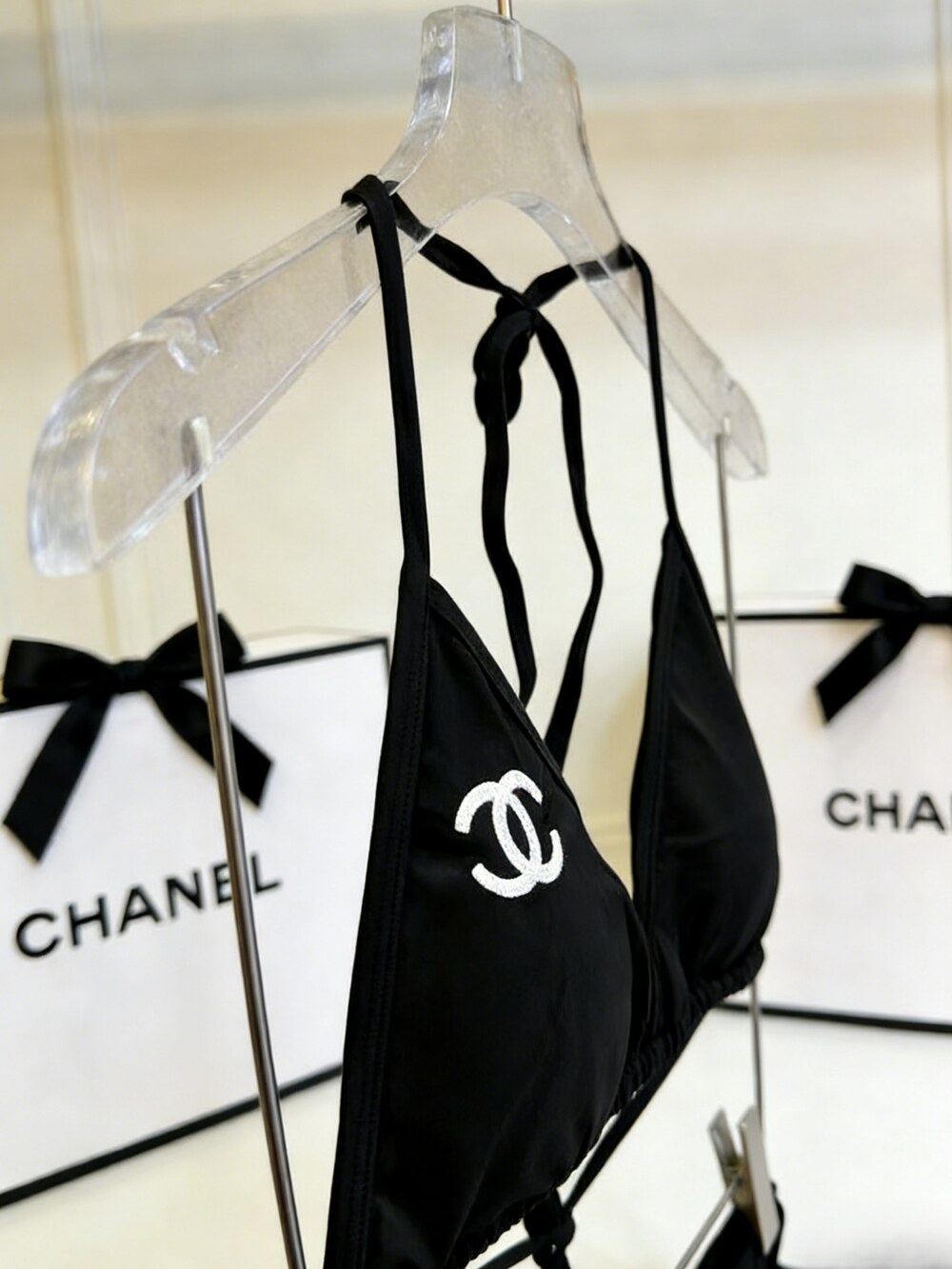 Classic CC Logo Halter Bikini Swimwear - Picture 4 of 6